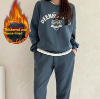 FallWinter Thickened Korean-Style Sporty Casual Womens Set Fashionable