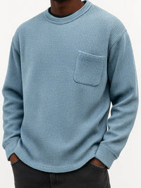 Men's Plus-Size Casual Crew-Neck Long-Sleeve Sweatshirt Top