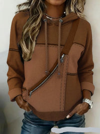 Womens Long-sleeve Hooded Printed Hoodie Top