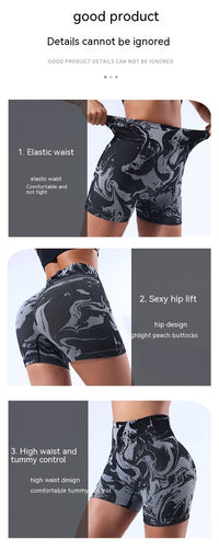 European And American Quick-drying Printing Hip Raise Yoga Pants Belly Contracting Fitness Peach Hip Sports High-waisted Trousers