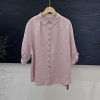 Artistic Versatile Breathable Solid Color Linen Women's Shirt