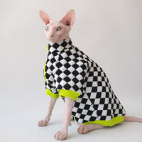 Trendy Brand Black And White Plaid Cotton-padded Coat