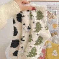 Women's Fashion Mink Fur Cute Warm Mid-calf Length Socks