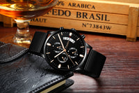 Men's Waterproof Luminous Multi-functional Diamond Quartz Watch