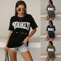 Women's Loose Round-Neck Sports Short-Sleeve Letter T-Shirt