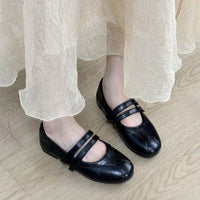 Women's Minimalist Versatile Mary Jane Shoes, New Spring 2026, Buckle Strap, Low Cut, Soft Sole Casual Leather Flats