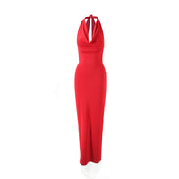 Sexy Halter-Neck Lace-Up V-Neck Bodycon Backless Dress For Women