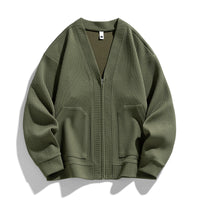 Business Casual Knitted Men's Solid Color Plus-sized Plus-sized Jacket