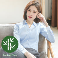 Bamboo Fiber White Shirt Women's Long Sleeve New