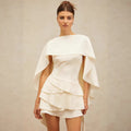 Irregular Design Backless Lace-Up Camisole Cloak Two-Piece Set
