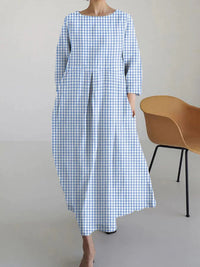 Relaxed-fit Crew-neck High-end Midi-length Printed Dress