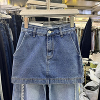 Fashionable Slimming Temperament A- Type Denim Skirt