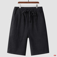 Linen Shorts Men's Casual Loose Cropped Pants