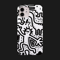 Black Line Graffiti Phone Case Ultra-thin