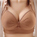 Triple Breasted Women's Bra Thin Mold Cup