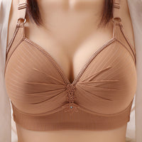 Triple Breasted Women's Bra Thin Mold Cup