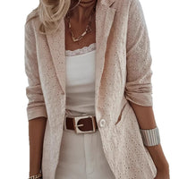Womens Stylish Casual Solid-color Long-sleeve Jacket