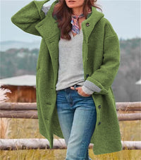 Long Single-breasted Multi-color Multi-size Casual Hooded Coat