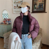 Womens Short Stand-collar Stylish American-style Down Jacket