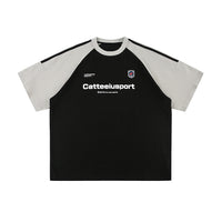 Heavy Cotton Short-sleeved Men's T-shirt Letter Printed Round Neck All-matching