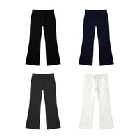 High-waisted Slightly Flared Drawstring-tied Butt-lifting Straight-leg Wide-leg Pants