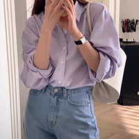 Pure Cotton Loose Long Sleeve Shirt