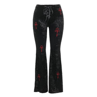 Casual All-matching Slim Fit Embroidered Bell-bottom Pants Women