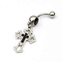 Rhinestone Cross Body Piercing Jewelry Belly Button Ring