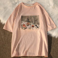 Japanese Retro Nostalgic Oil Painting Short-sleeved T-shirt