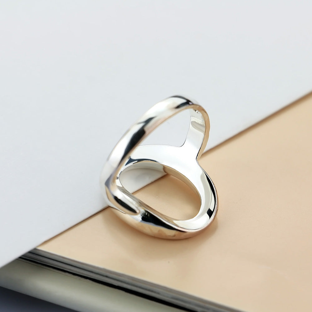 Fashion S925 Silver Opening Ring Geometric O-type