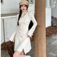 Fitted Slimming Short Skirt With Pleats An Asymmetrical Design