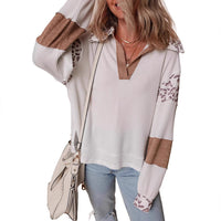 Fashion Leopard Print Printed Lapel Long Sleeve Hoodie