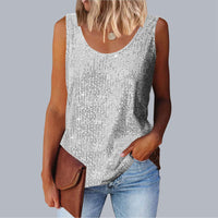 Women's Sequined Loose Crew-Neck Top