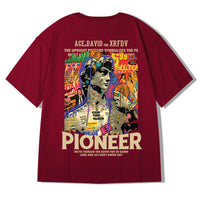 Polyester Printed Short Sleeve Men's Plus Size