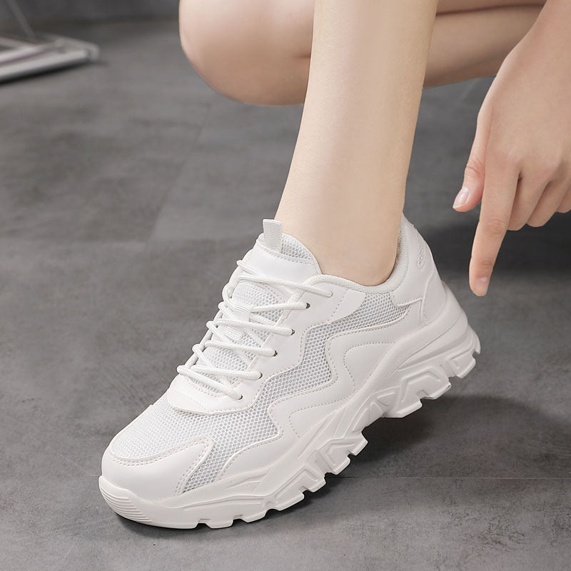 Mesh Sports Casual Running Tourism Female Platform White Shoes