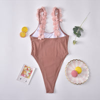 Ladies Bikini European And American Solid Color One Piece Swimsuit
