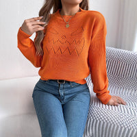 Hollow-out Lantern Long Sleeve Pullover Halloween