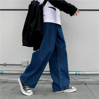 Denim Trousers Men's Korean-style Straight Loose Teen