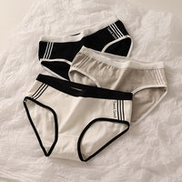 Women's Cotton Mid Waist Traceless Sexy Underpants Girls Triangle Shorts