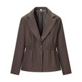 Womens Versatile Belted Blazer With Long Sleeves