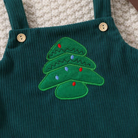 Santa Claus Christmas Tree Girls' Christmas Triangle Rompers