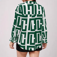 Plus Size Women's Blouse Geometric Pattern