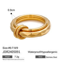 8k Gold Ring Threaded Design Marine-themed Jewelry