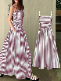 Summer New Striped Strap Dress Women's Elegant