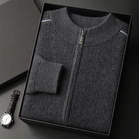 Men's Cashmere Sweater Thick Heavy Half Turtleneck Zipper