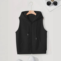 Women's Sleeveless Slim-fit Cardigan Zip Sweater