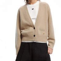 Korean-style Simple Solid-color V-neck Two-button AutumnWinter New Knitted Cardigan