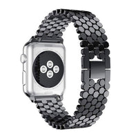 Scale Grain Zinc Alloy Five-bead Honeycomb Strap