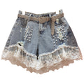 High-waisted Shorts With Diamond Korean Jeans