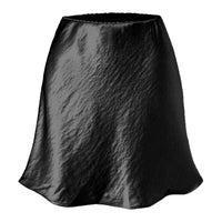 Womens Lace-trimmed Satin Skirt With A Textured Finish